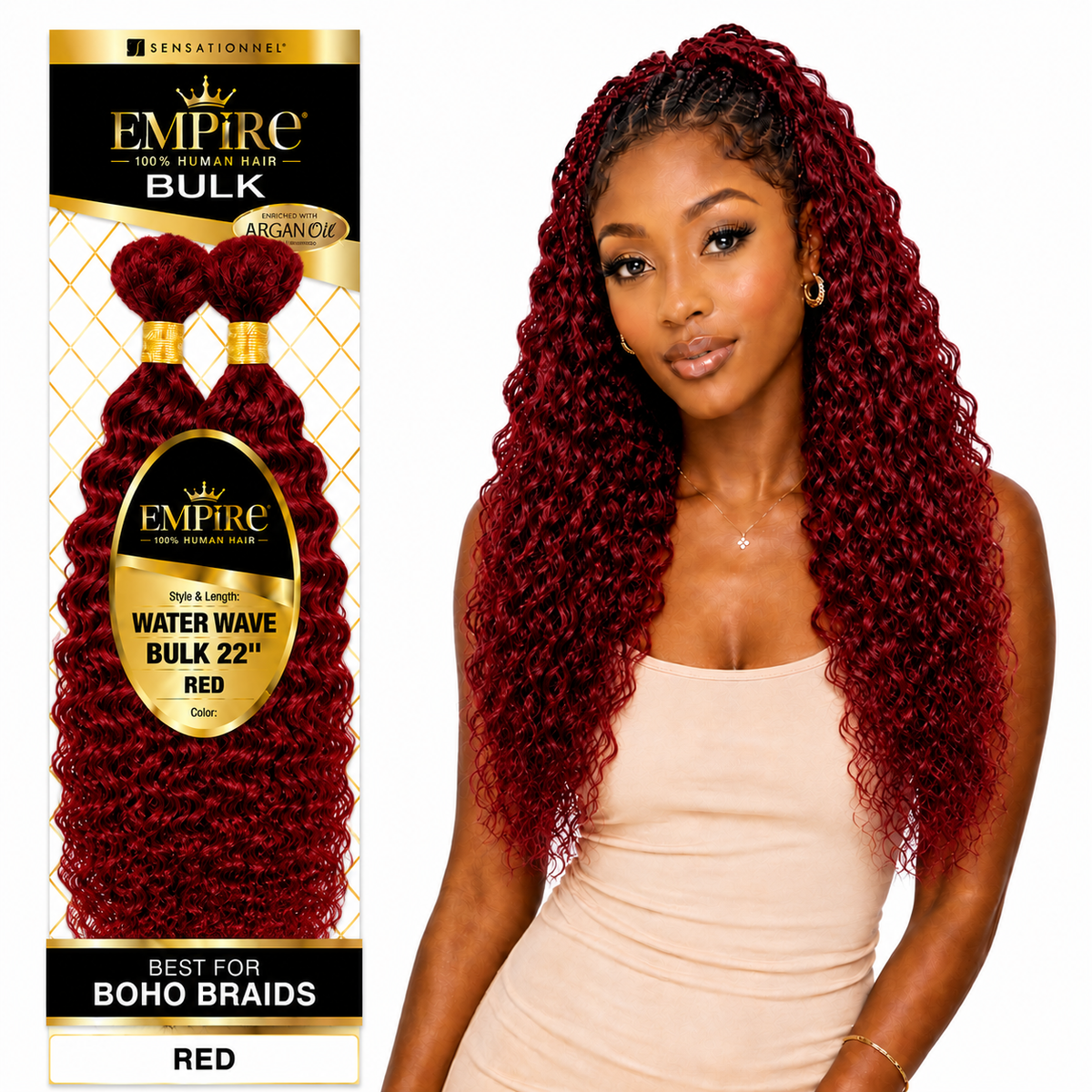 Sensationnel Empire Water Wave Bulk 100% Human Braiding Hair