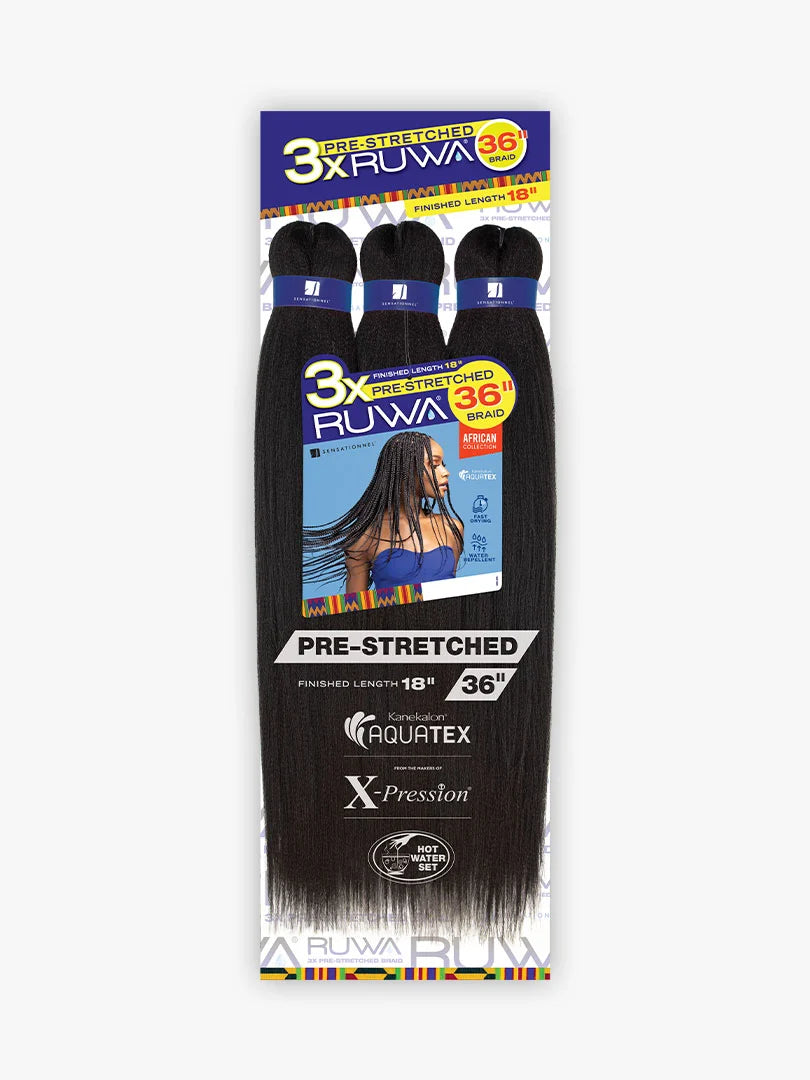 Sensationnel Ruwa 3X Pre-Stretched Braiding Hair – 18"