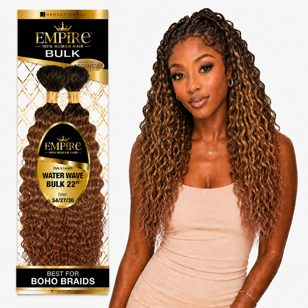 Sensationnel Empire Water Wave Bulk 100% Human Braiding Hair