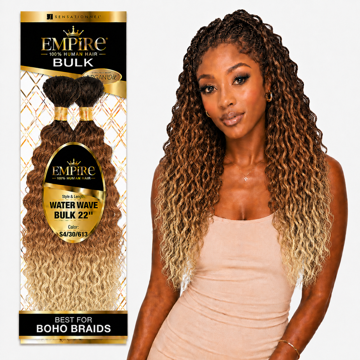 Sensationnel Empire Water Wave Bulk 100% Human Braiding Hair