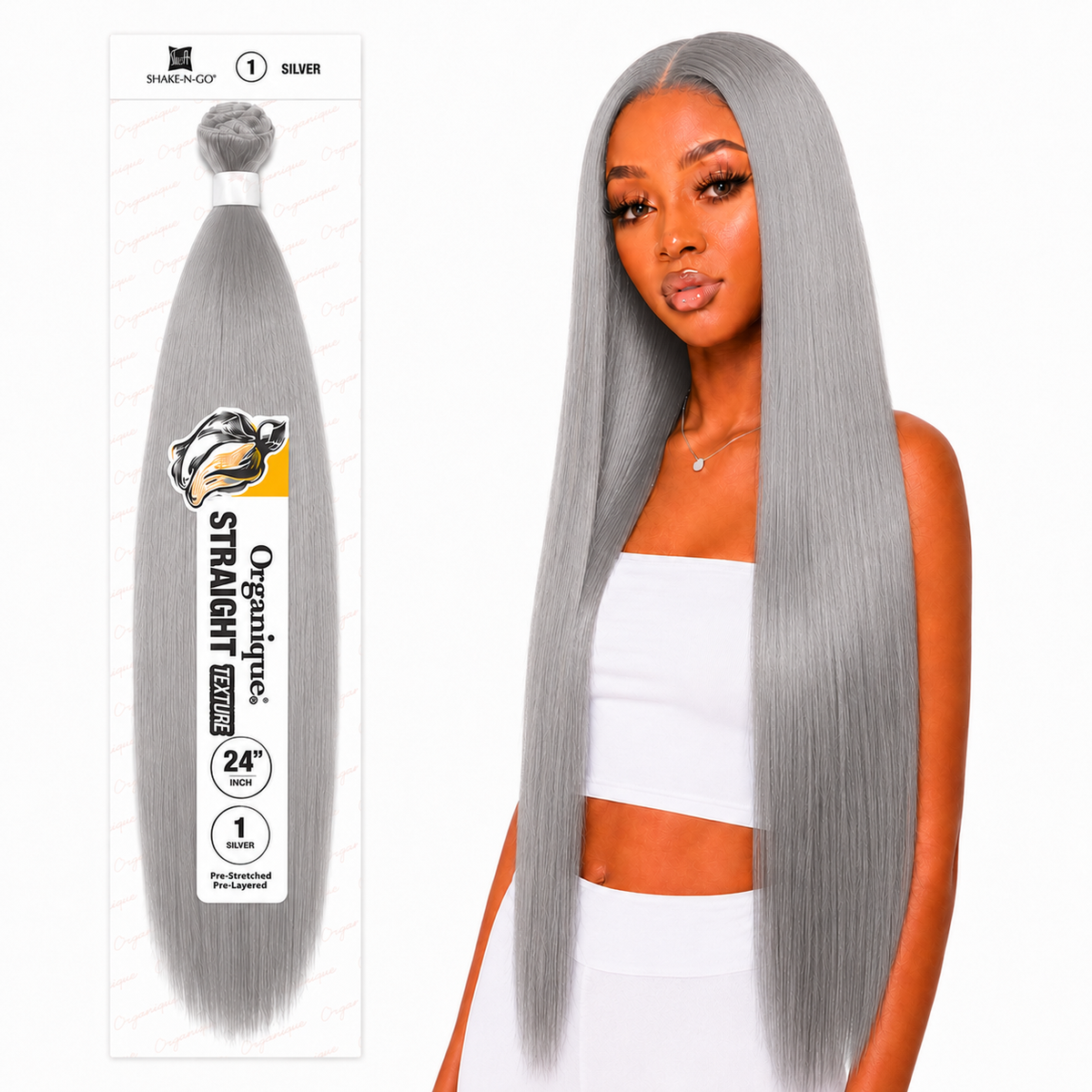 Shake-N-Go Organique Straight Weave – Premium Fiber (10”–36”)