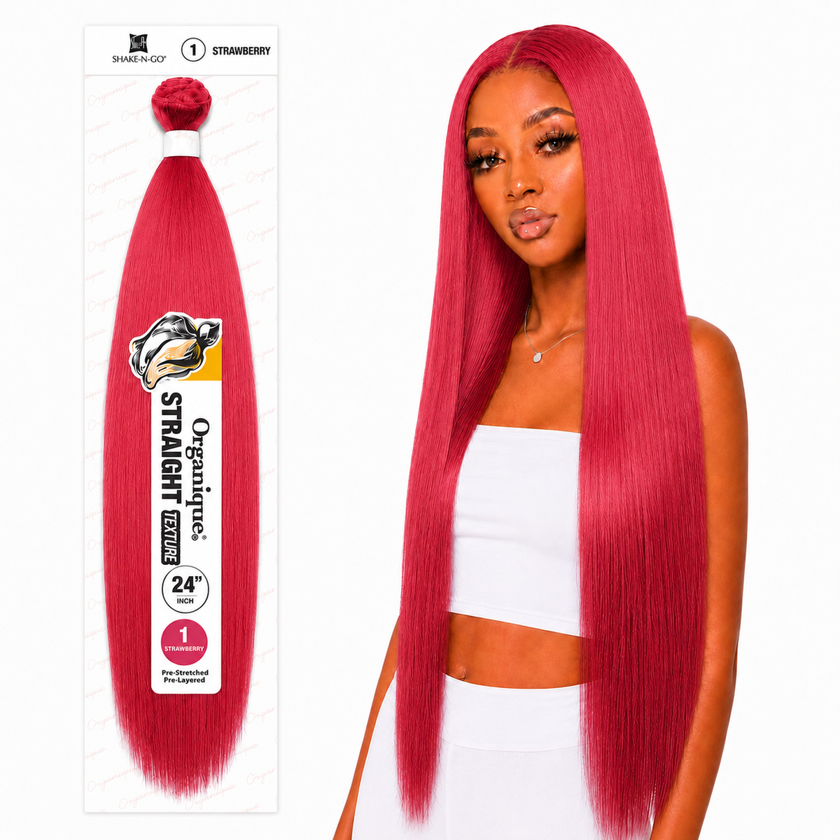 Shake-N-Go Organique Straight Weave – Premium Fiber (10”–36”)