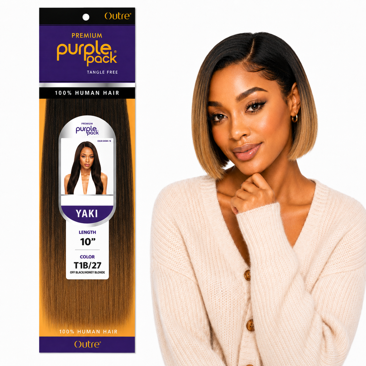 Outre Premium Purple Pack Yaki Human Hair Weave
