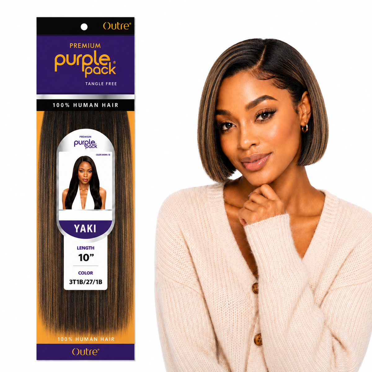 Outre Premium Purple Pack Yaki Human Hair Weave