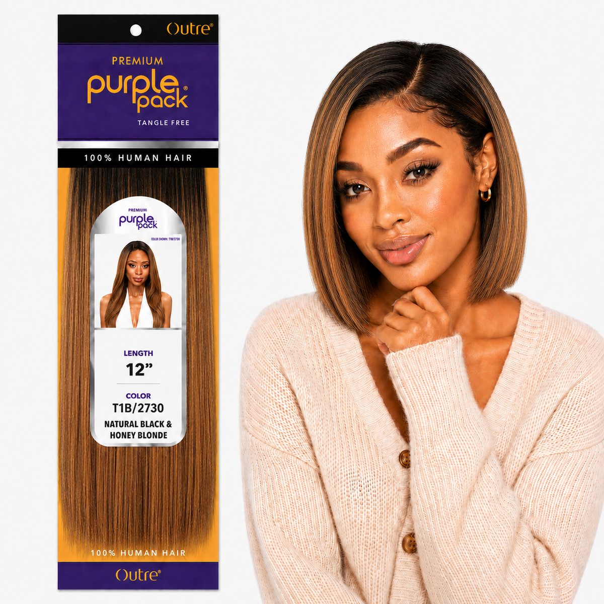Outre Premium Purple Pack Yaki Human Hair Weave