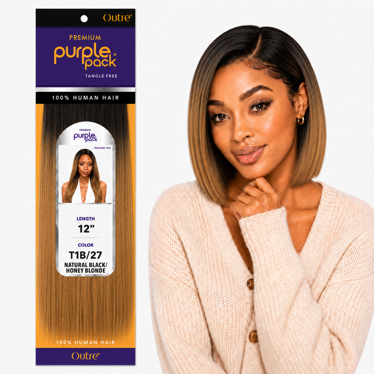 Outre Premium Purple Pack Yaki Human Hair Weave
