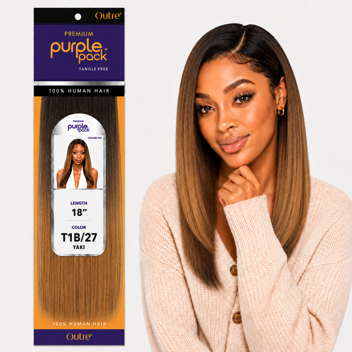 Outre Premium Purple Pack Yaki Human Hair Weave