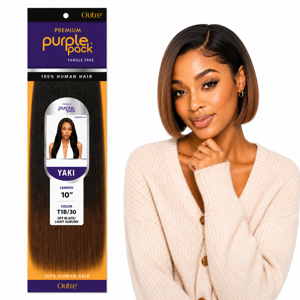 Outre Premium Purple Pack Yaki Human Hair Weave