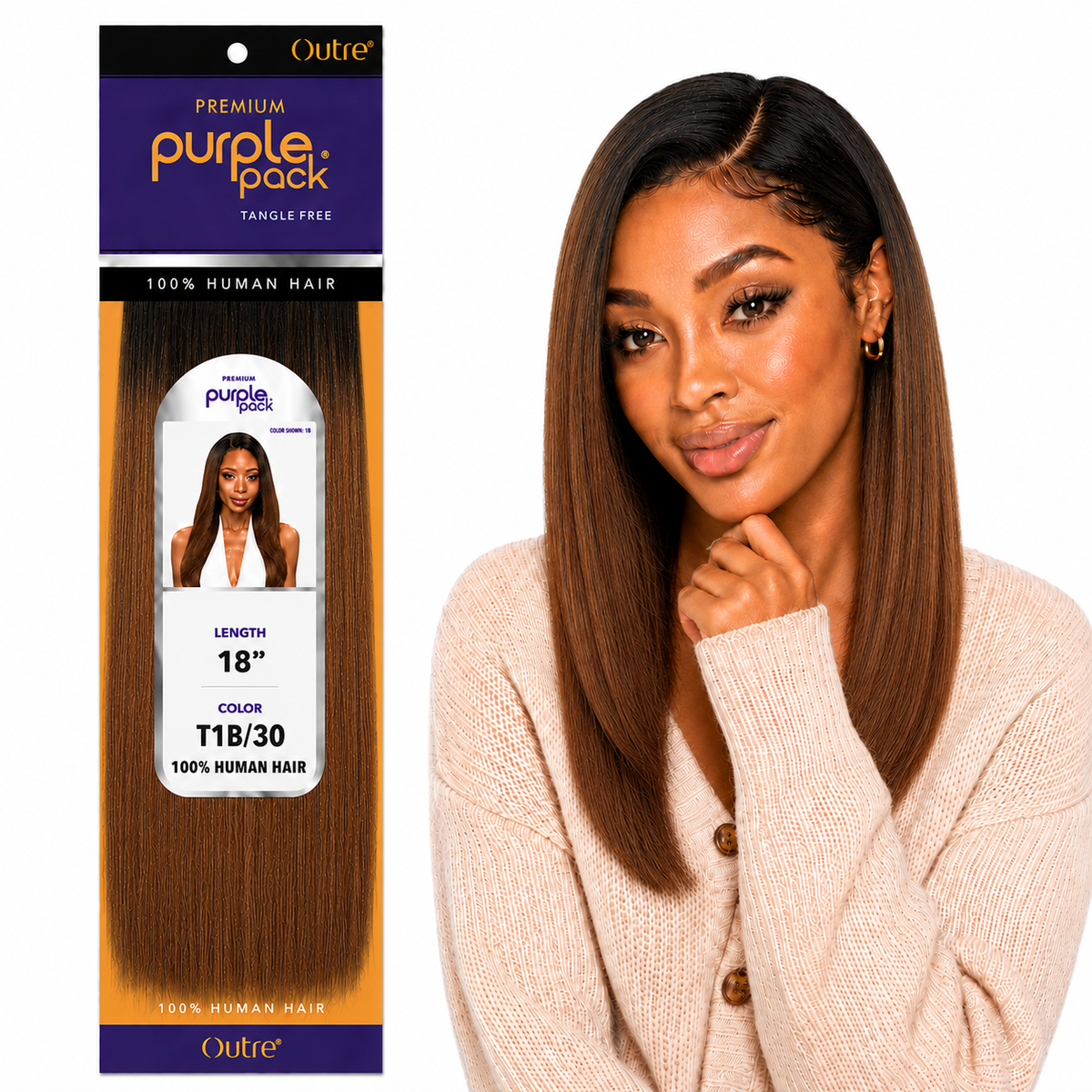 Outre Premium Purple Pack Yaki Human Hair Weave