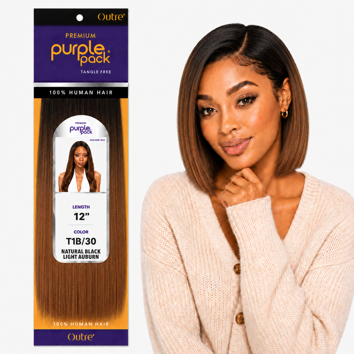 Outre Premium Purple Pack Yaki Human Hair Weave