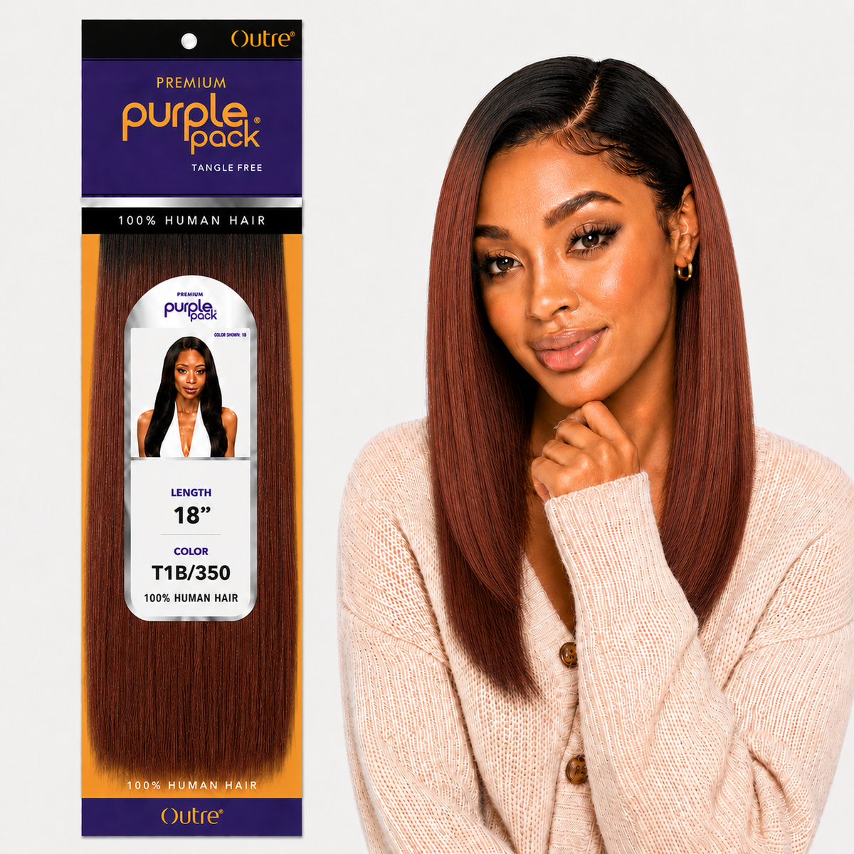 Outre Premium Purple Pack Yaki Human Hair Weave