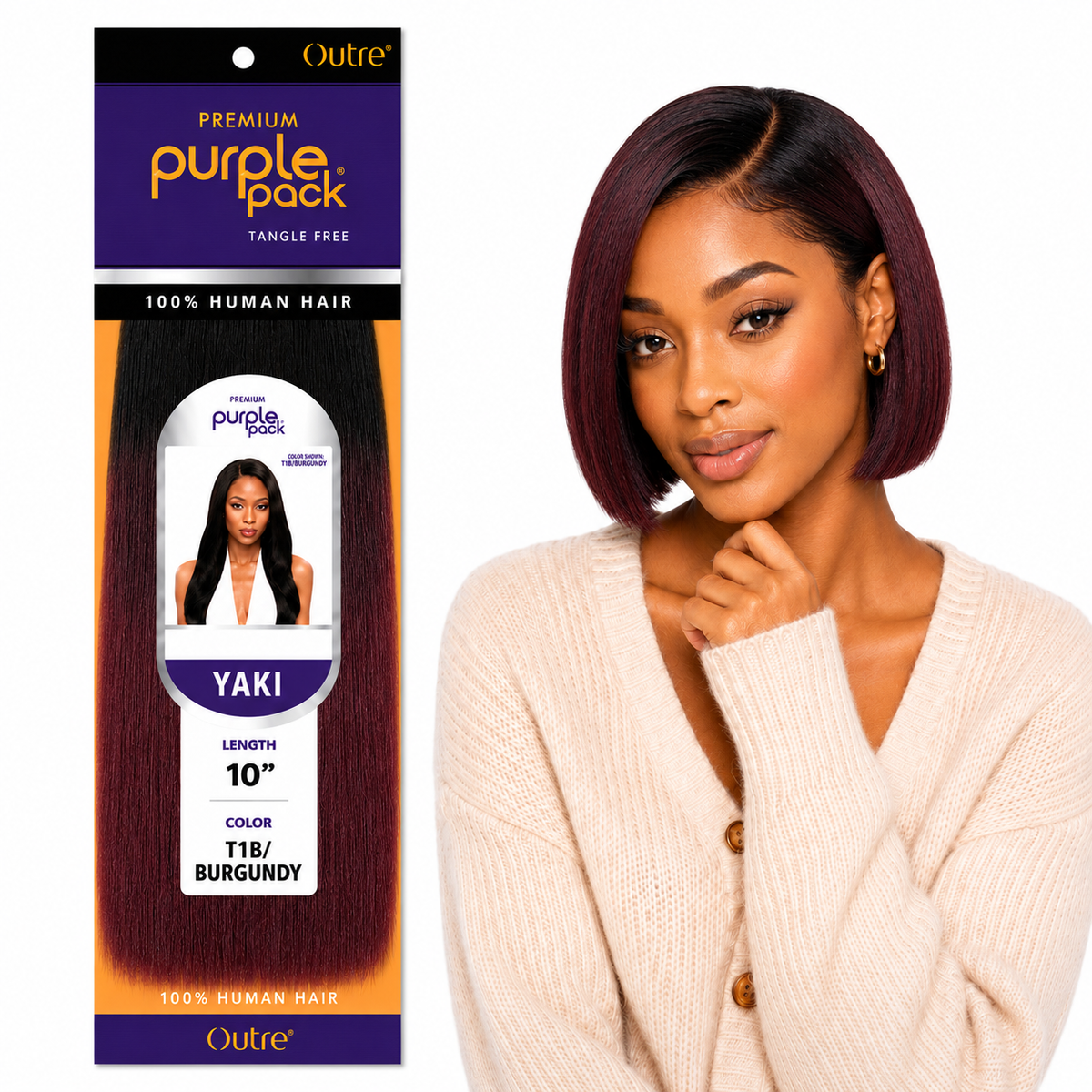 Outre Premium Purple Pack Yaki Human Hair Weave