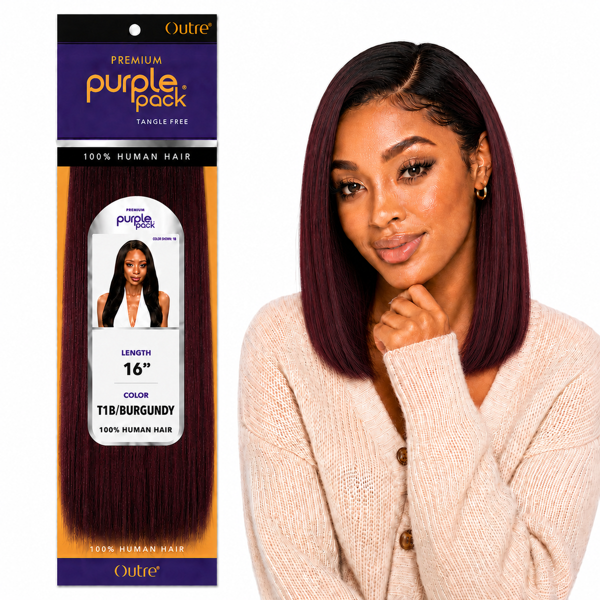 Outre Premium Purple Pack Yaki Human Hair Weave
