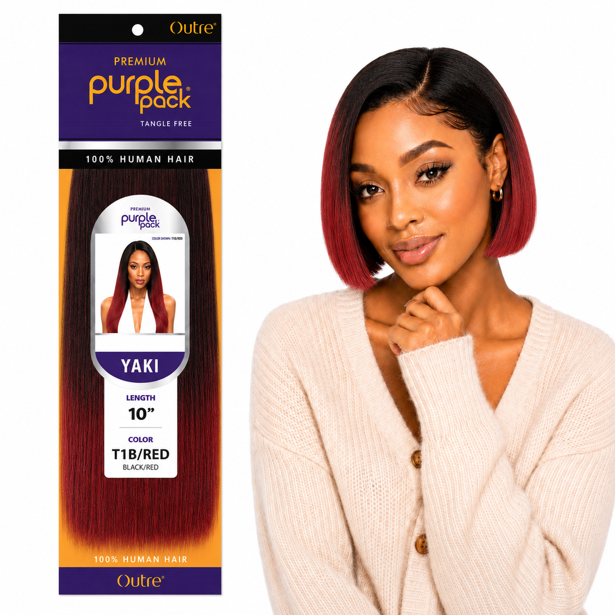 Outre Premium Purple Pack Yaki Human Hair Weave