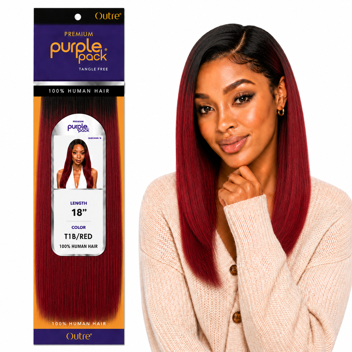 Outre Premium Purple Pack Yaki Human Hair Weave
