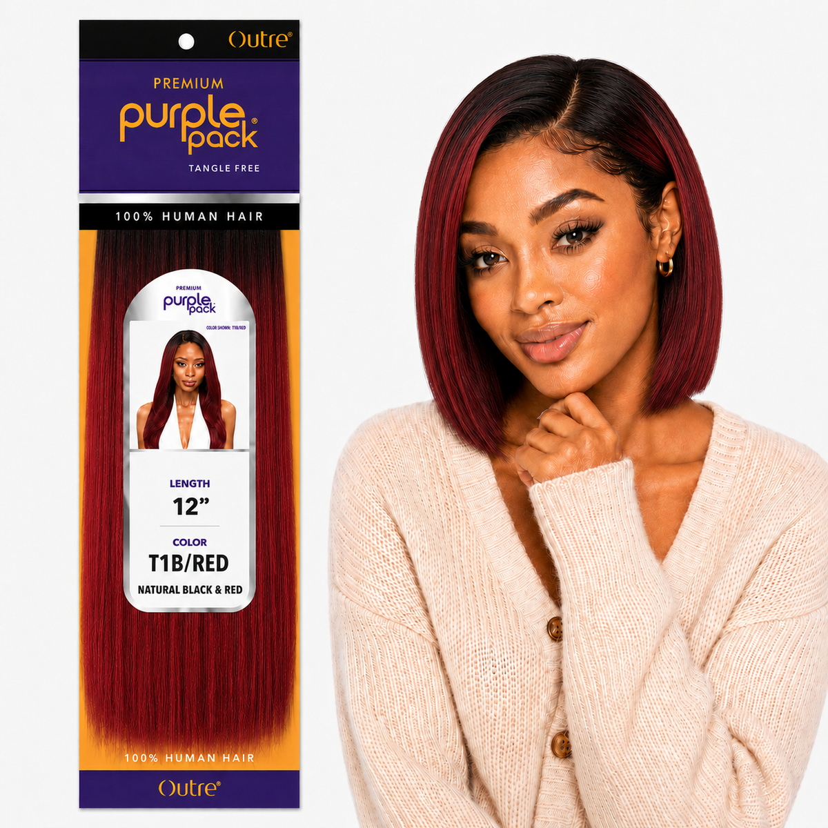 Outre Premium Purple Pack Yaki Human Hair Weave