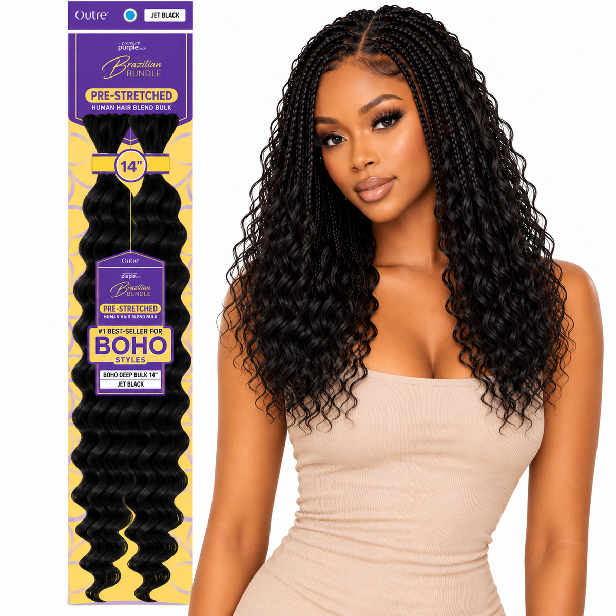 Outre Purple Pack Brazilian Bundle Boho Deep Bulk Human Hair Blend