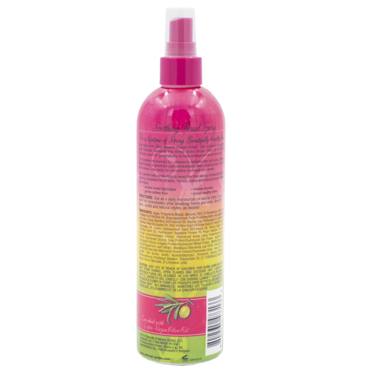 African Pride Dream Kids Olive Miracle Soothing Moisturizing Braid Spray, 12 oz (355 ml)