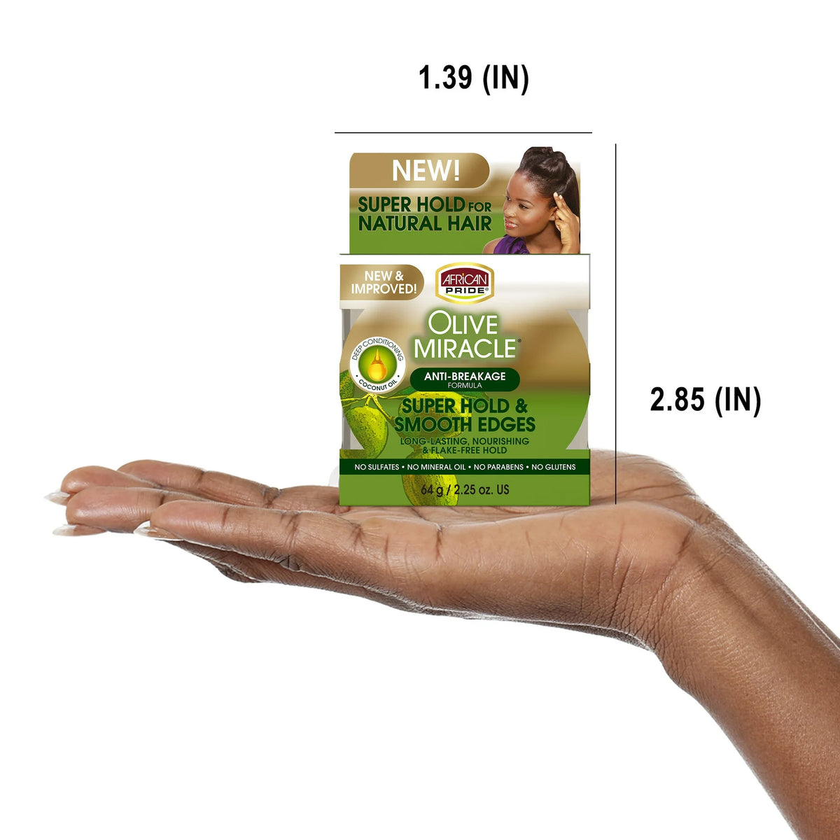 African Pride Olive Miracle Silky Smooth Edges Anti-Frizz, 2.25 oz (66 ml)