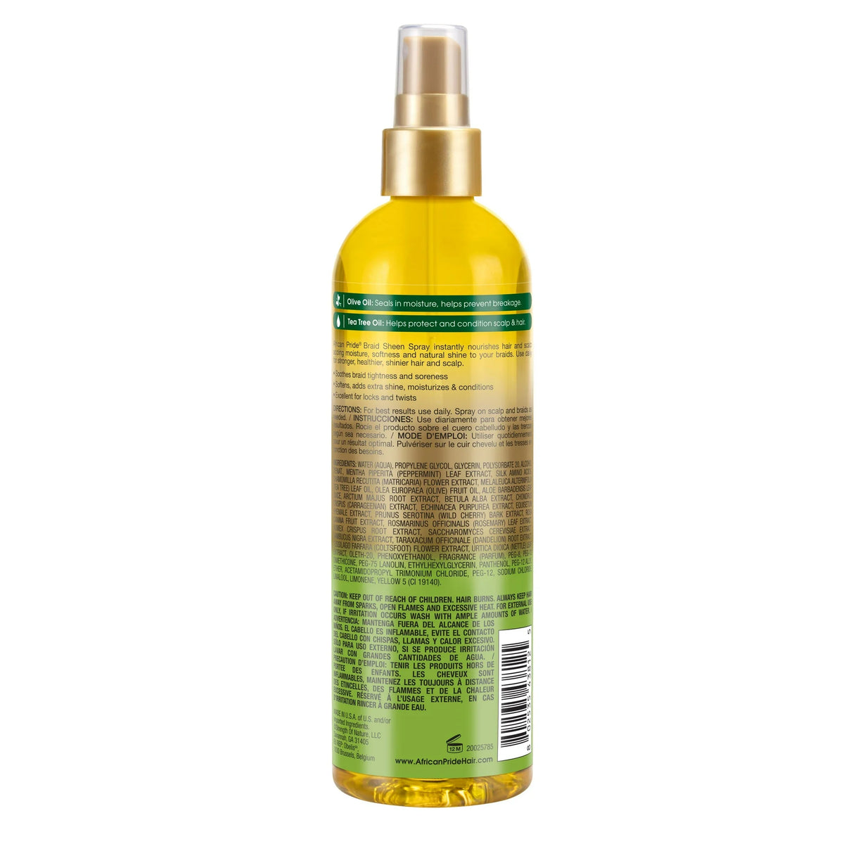African Pride Olive Miracle Braid Sheen Spray with Tea Tree Oil, 12 oz (355 ml)
