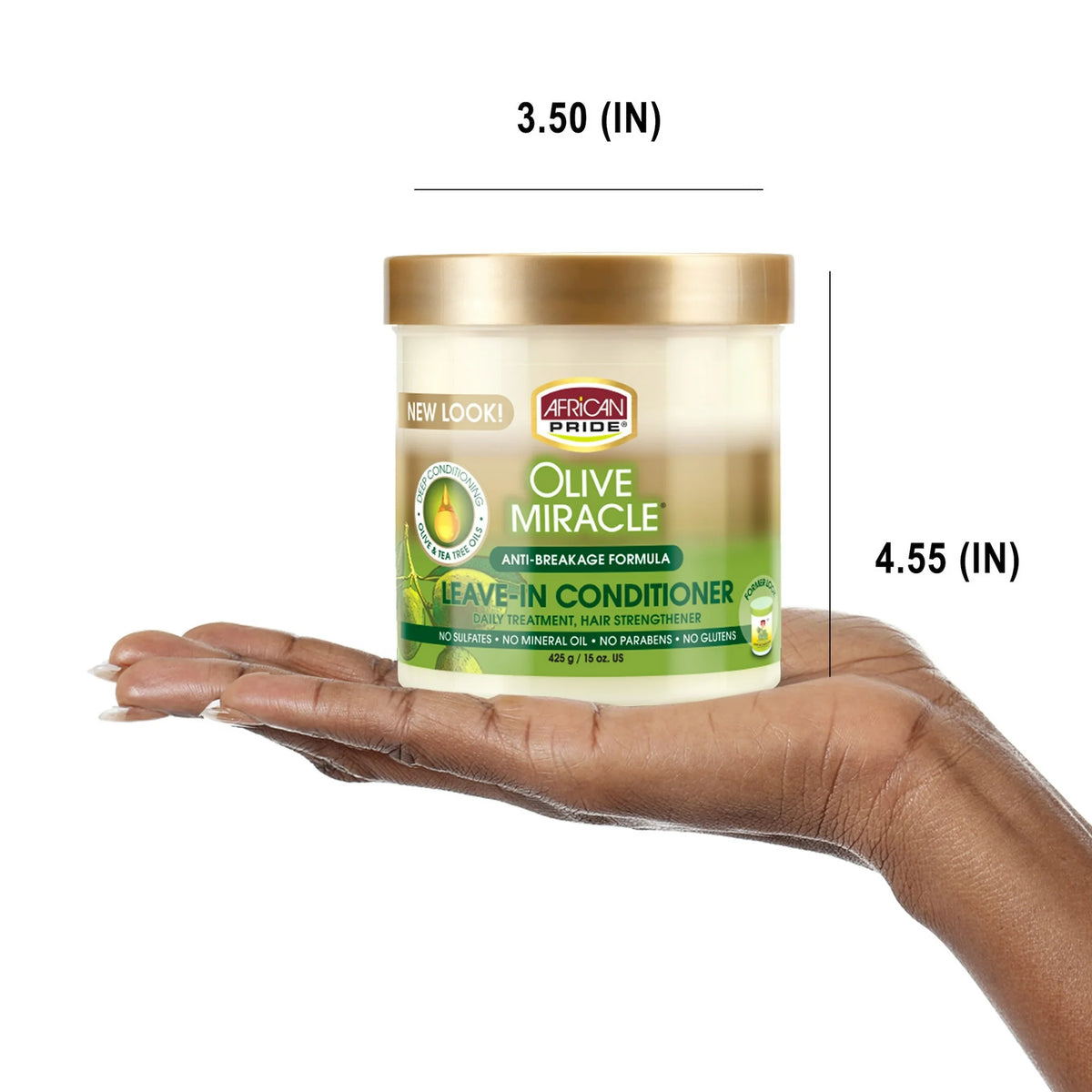 African Pride Olive Miracle Leave-In Conditioner Anti-Breakage, 15 oz (425 g)