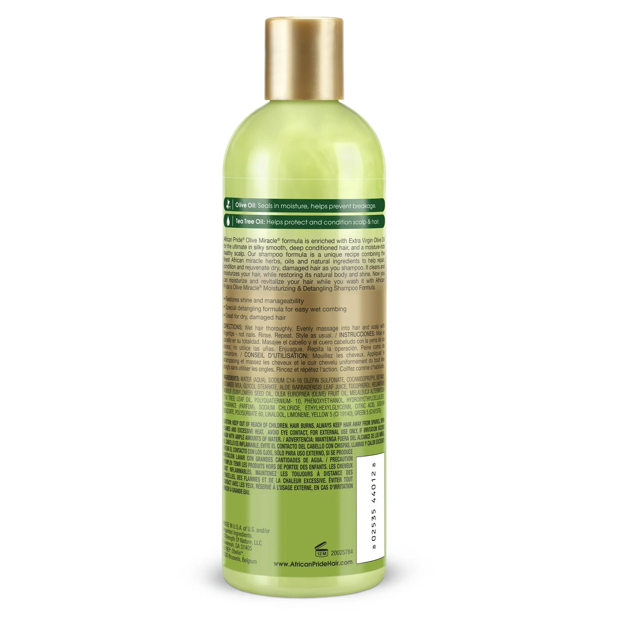 African Pride Olive Miracle Shampoo & Conditioner 2-in-1, 12 fl oz (355 ml)