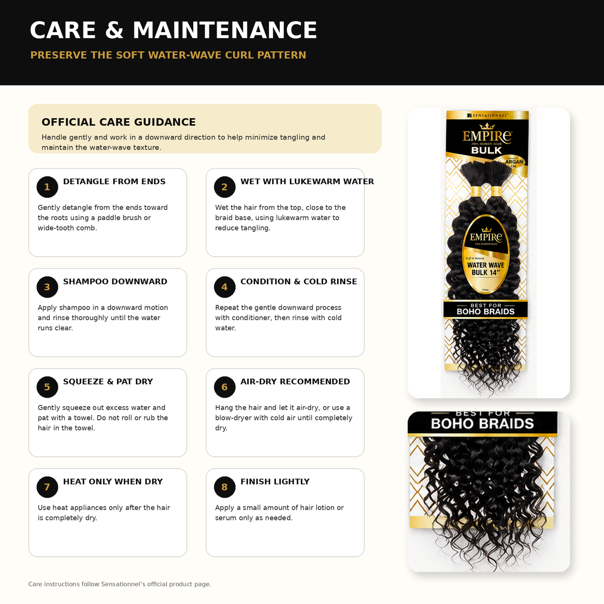Sensationnel Empire Water Wave Bulk 100% Human Braiding Hair